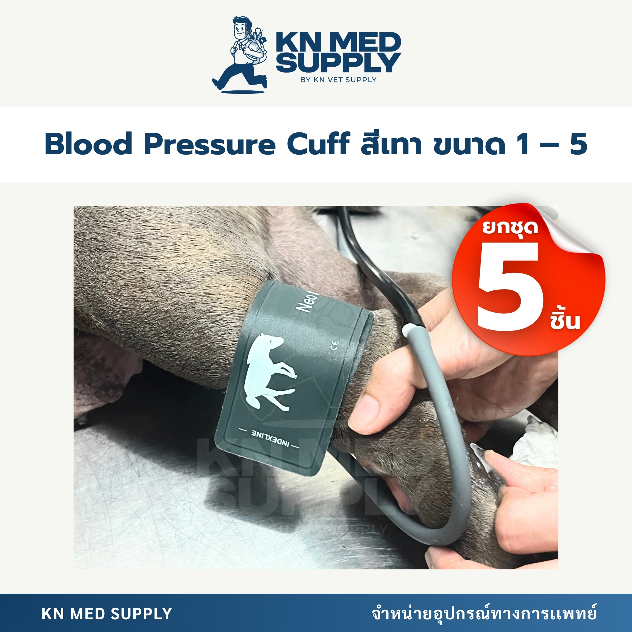 Blood Pressure Cuff - ผ้าพันแขนวัดความดันโลหิต |ขนาด 1 – 5 (ยกชุด 5 ชิ้น) - Image 5